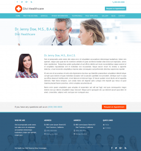 Divi Healthcare Child Theme Doctor Page