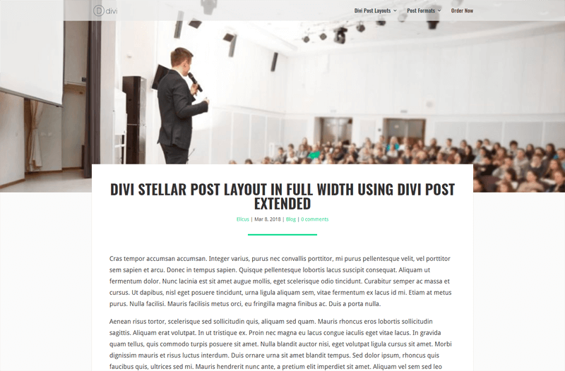 Divi Post Extended Stellar Layout
