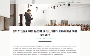 Divi Stellar Post Layout