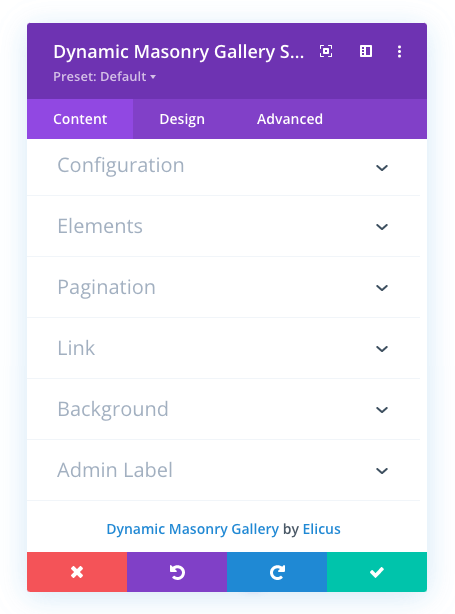 Divi Gallery Extended with Content tab options
