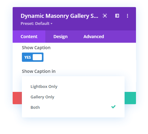 Gallery image caption option in Divi Gallery Extended plugin