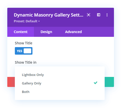 Option to display image title in Divi gallery