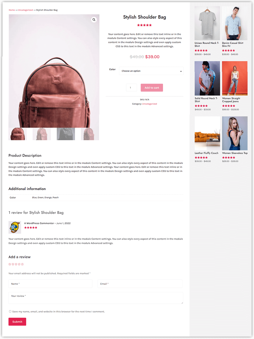 Divi WooCommerce Product Page 27