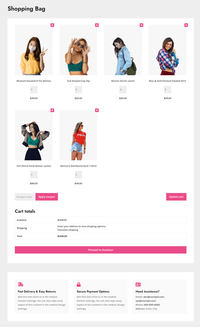 WooCommerce Cart Layout for Divi 8