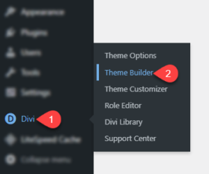 Accessing Divi Theme Builder