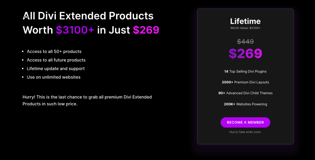 Lifetime Access at Divi Extended