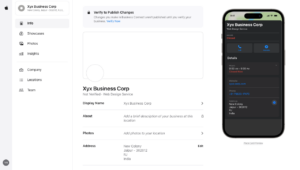 Apple Business Connect dashboard