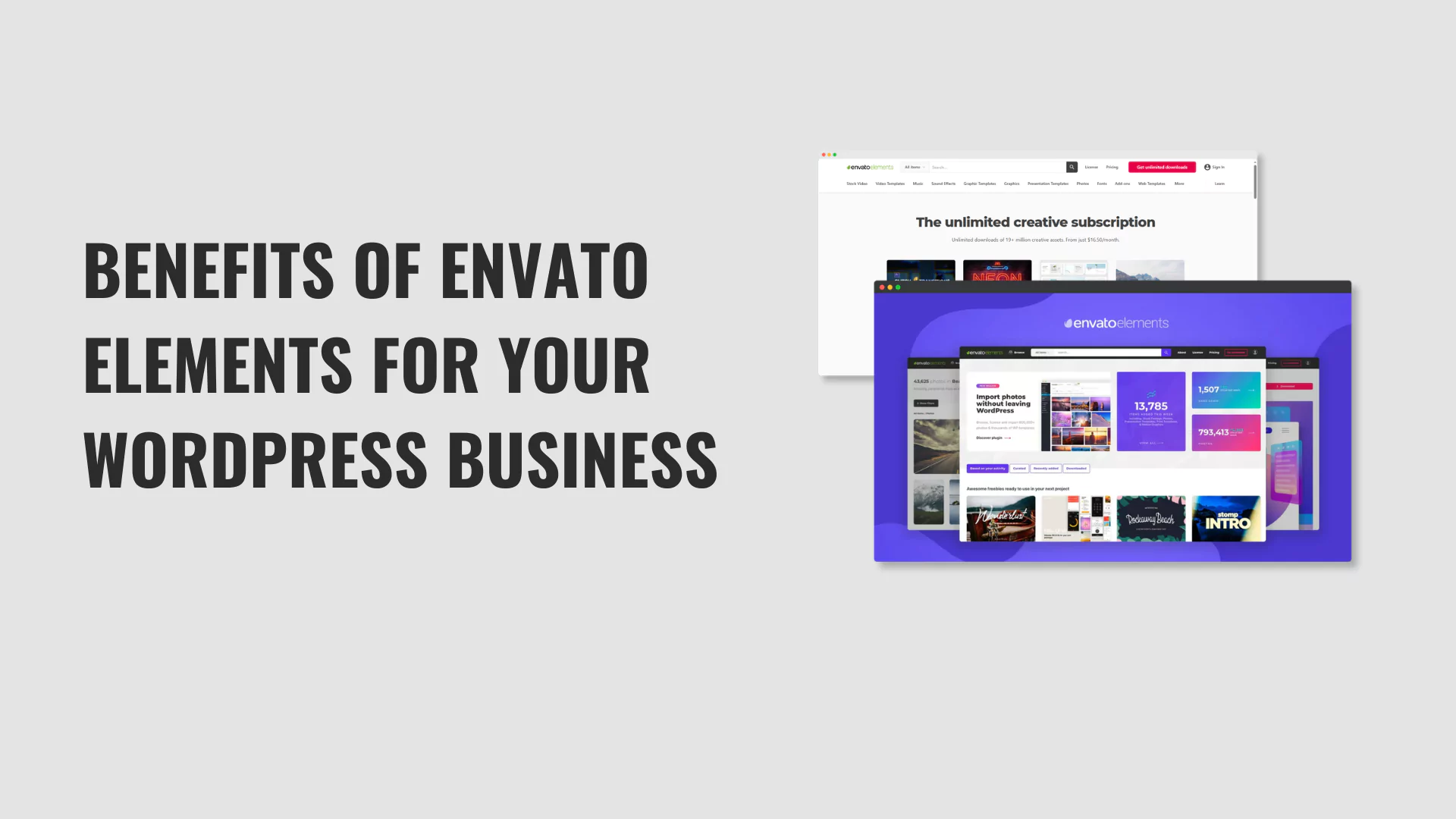 Benefits of Envato elements for WordPress business