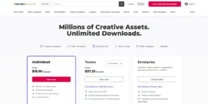 Pricing plans of Envato
