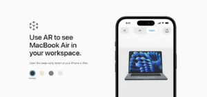 AR view of Apple products