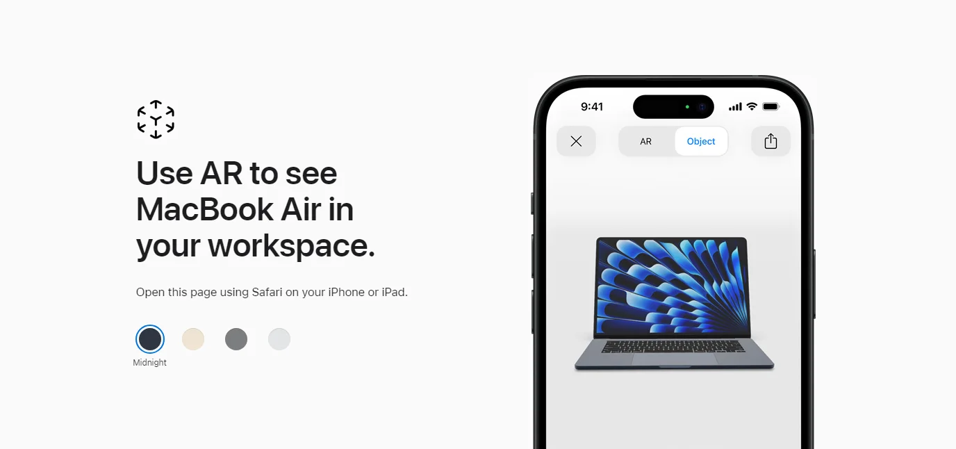 AR view of Apple products
