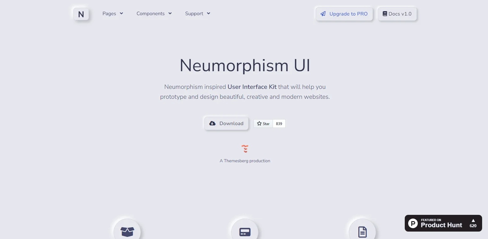 Neumorphic website design