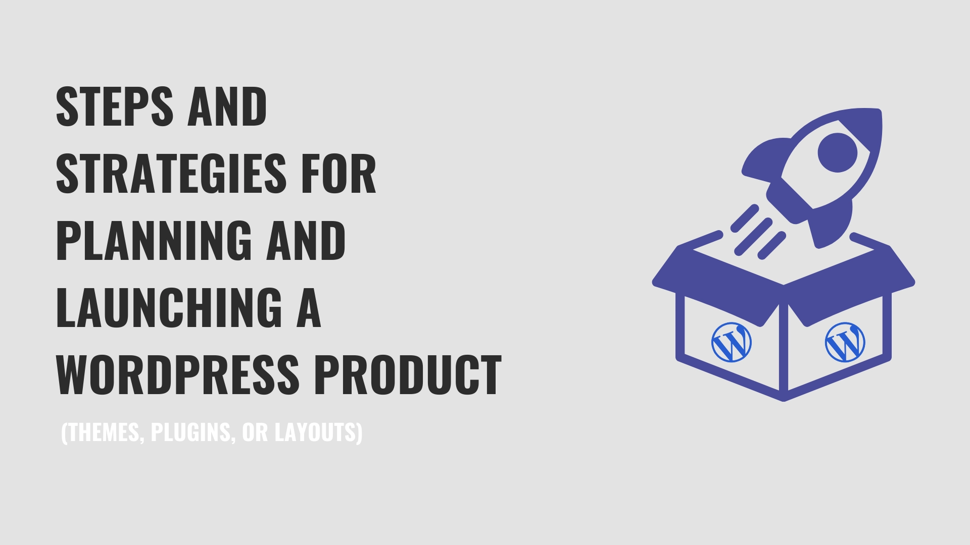 A complete guide on launching a WordPress product- Themes, Plugins, or Layouts.