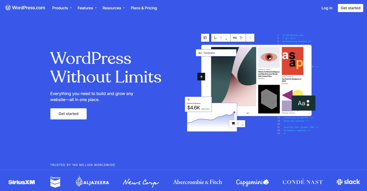 WordPress homepage.