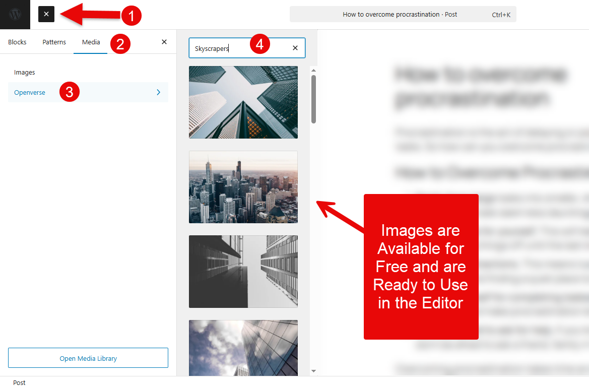Accessing the Openverse media images of WordPress.