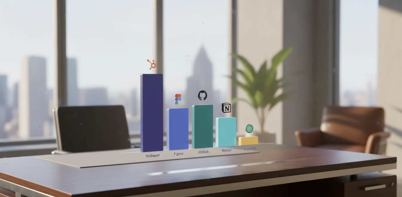 ChatGPT vs. other SaaS tools such as Hubspot, Figma, and Github.