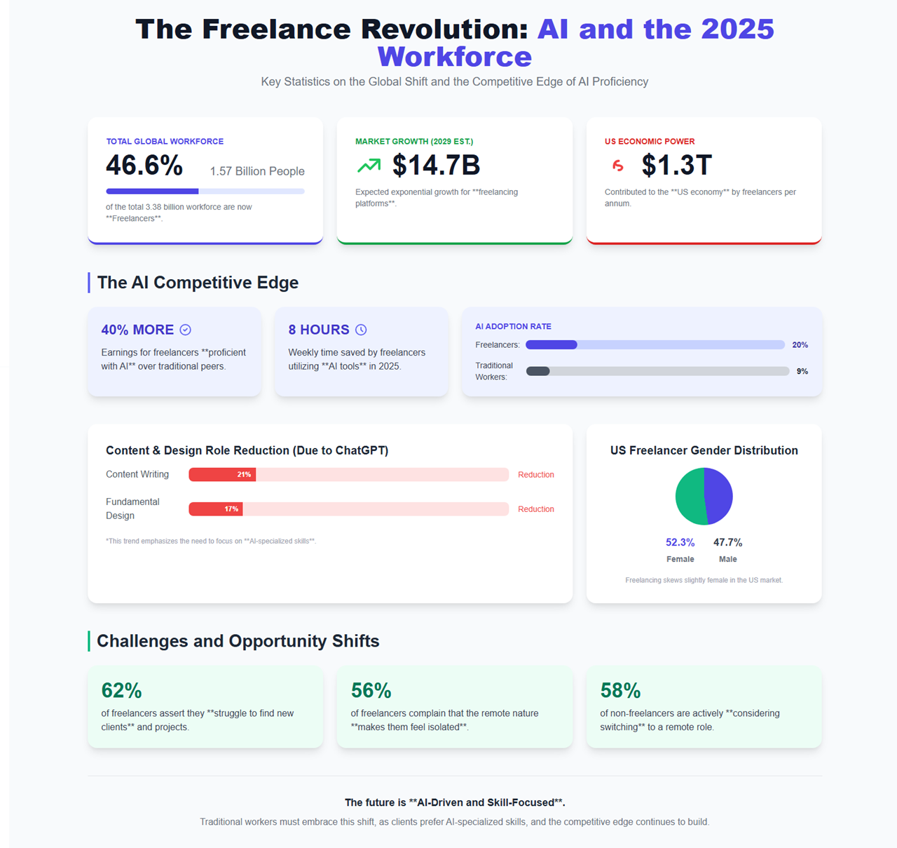 The impact of AI in the Freelance landscape for 2025 and beyond.