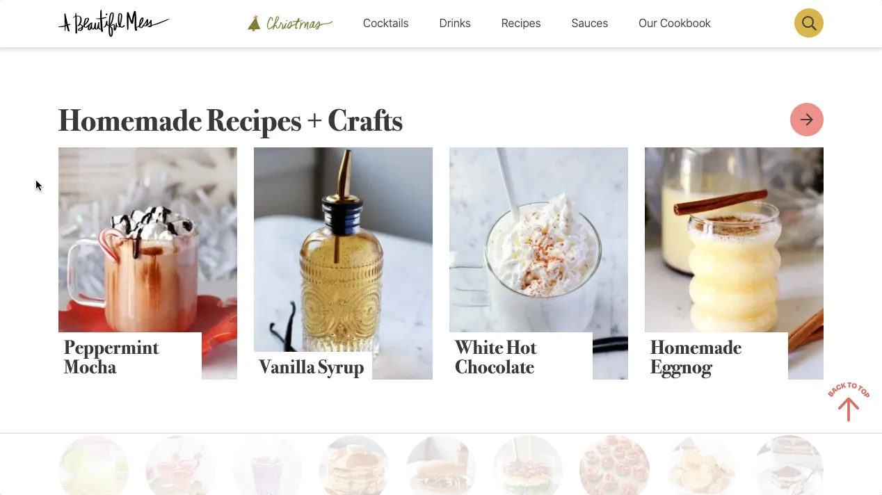 A Beautiful Mess homepage for blog example