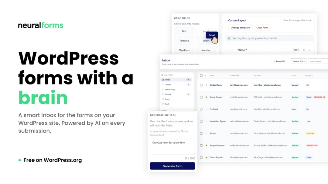A new product from Elicus: Neural Forms launches on WordPress.org